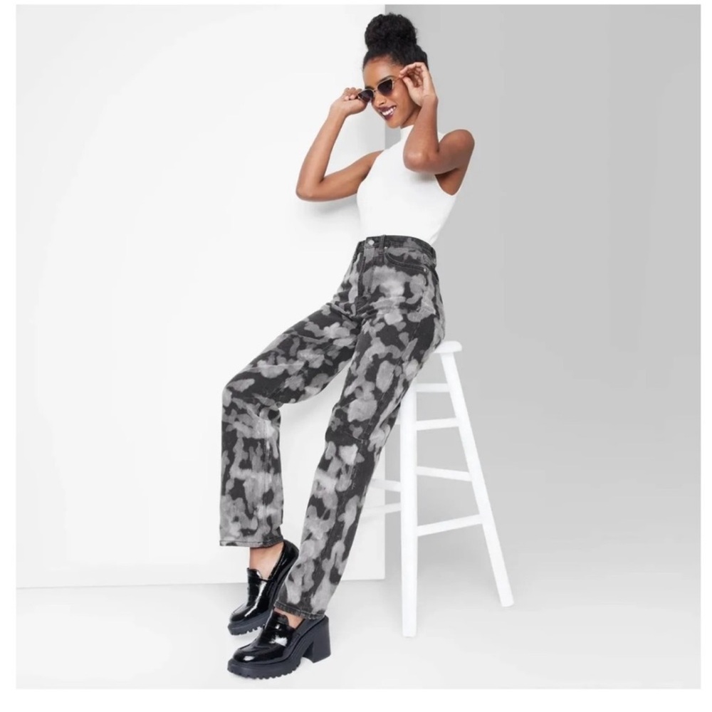 Wild Fable black and bleach spots jeans. Never worn. Size 14. Mid rise.
